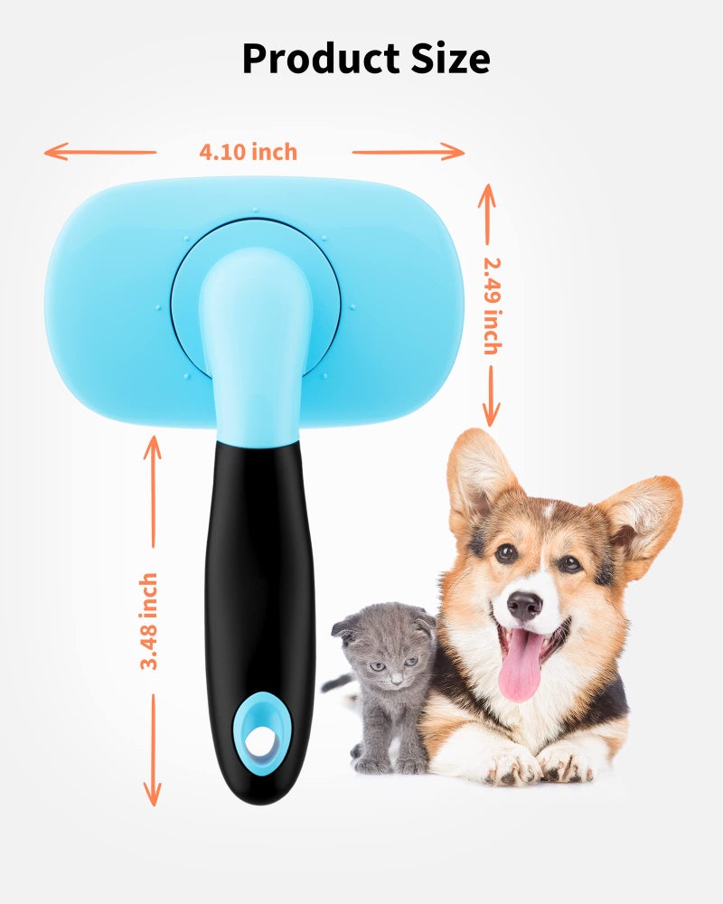 Glendan Dog Brush & Cat Brush- Slicker Pet Grooming Brush- Shedding Grooming Tools(Blue) - Image 5